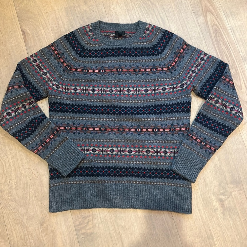 J. Crew Fair Isle Lambs Wool Sweater